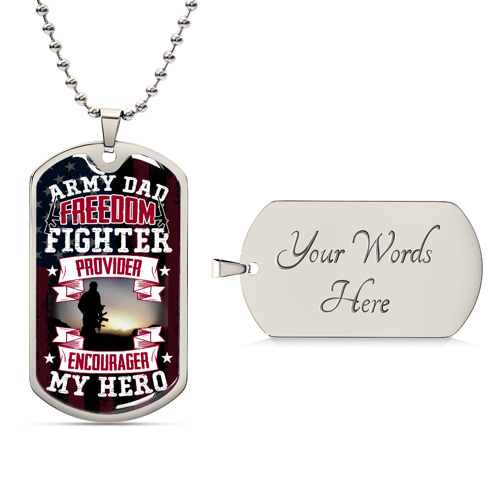To My Dad - Army Dad Luxury Graphic Dog Tag Necklace