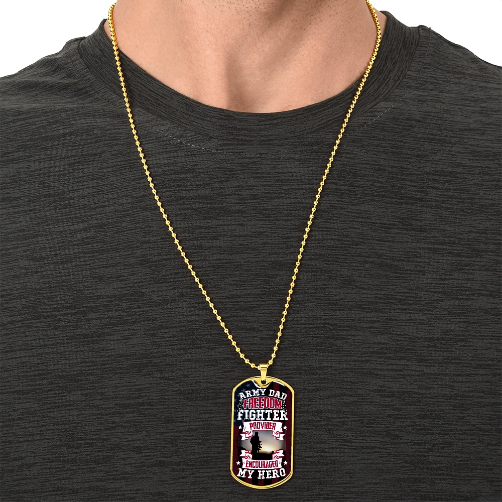 To My Dad - Army Dad Luxury Graphic Dog Tag Necklace