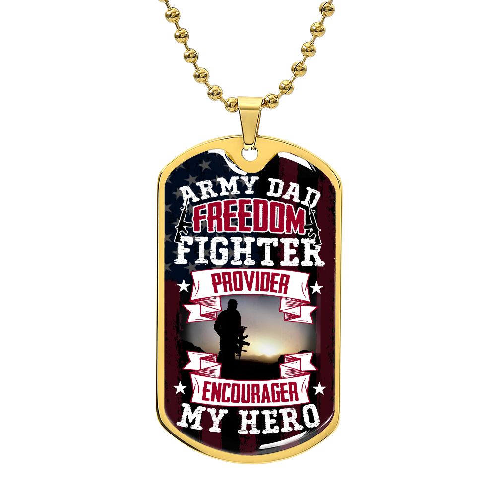 To My Dad - Army Dad Luxury Graphic Dog Tag Necklace