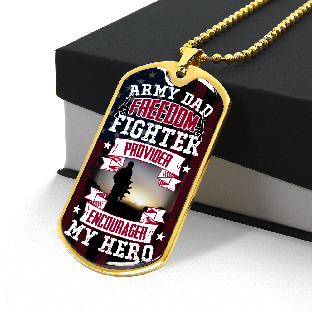 To My Dad - Army Dad Luxury Graphic Dog Tag Necklace