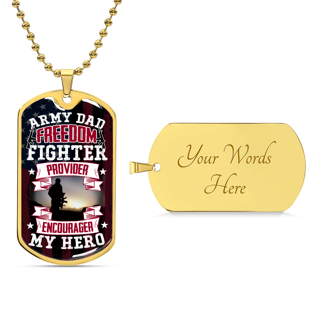 To My Dad - Army Dad Luxury Graphic Dog Tag Necklace