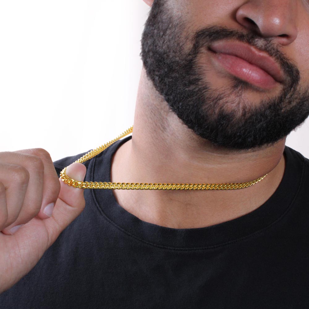 To My Husband - Cuban Link Chain - Father message