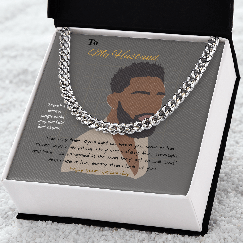 To My Husband - Cuban Link Chain - Father message