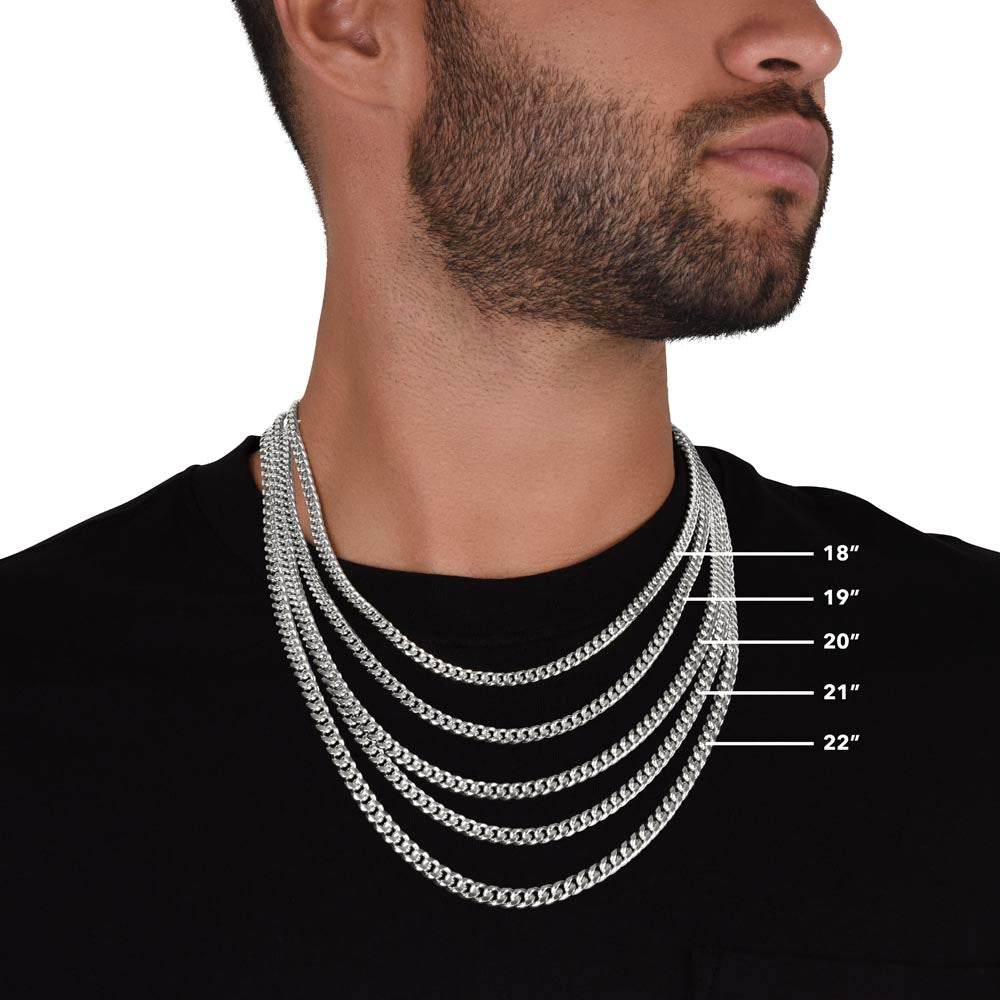 To My Husband - Cuban Link Chain - Father message