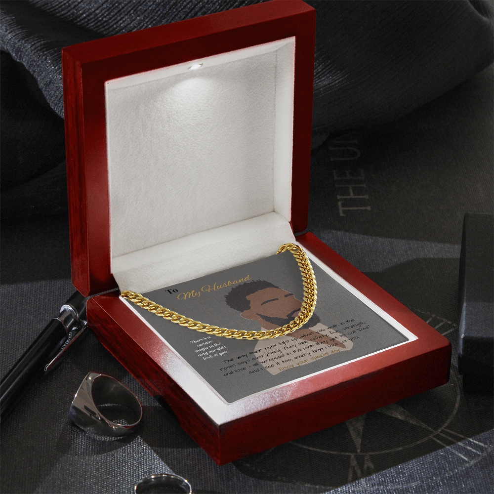 To My Husband - Cuban Link Chain - Father message