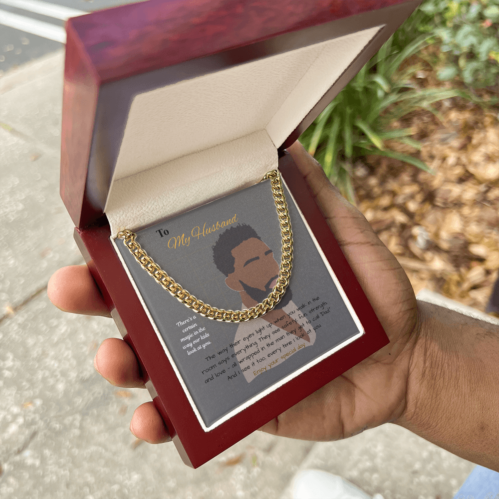 To My Husband - Cuban Link Chain - Father message