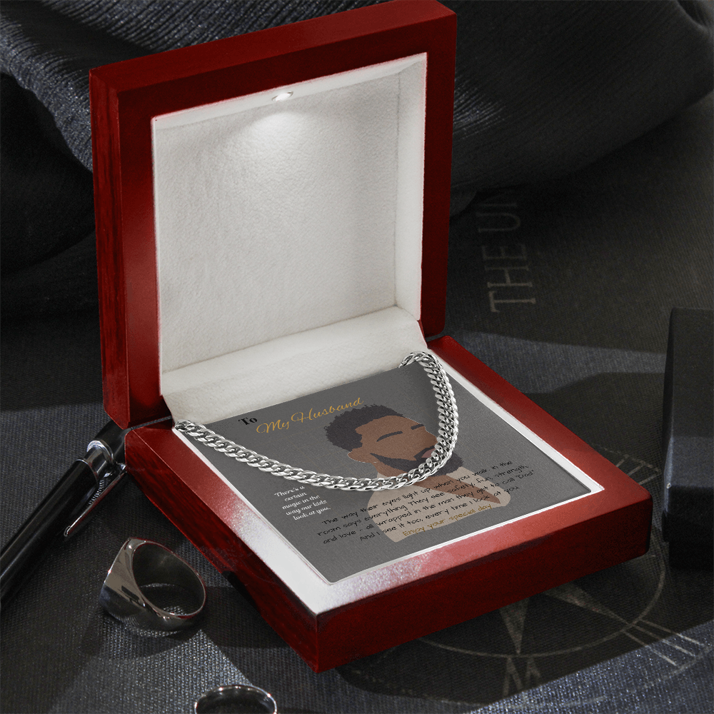 To My Husband - Cuban Link Chain - Father message