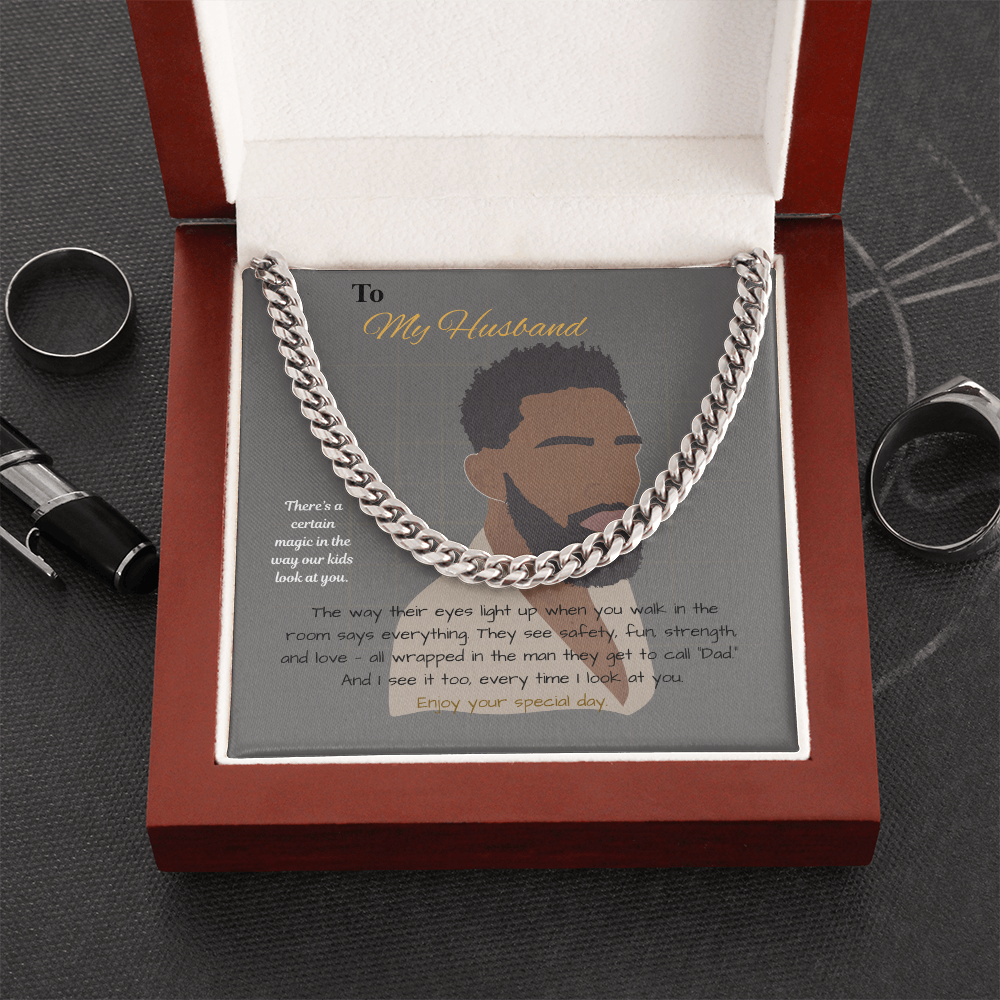 To My Husband - Cuban Link Chain - Father message