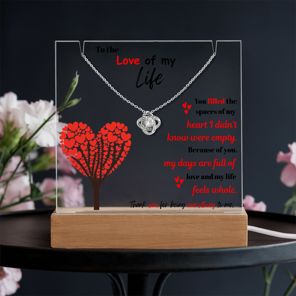 To the Love of my Life - Love Knot Necklace Acrylic combo