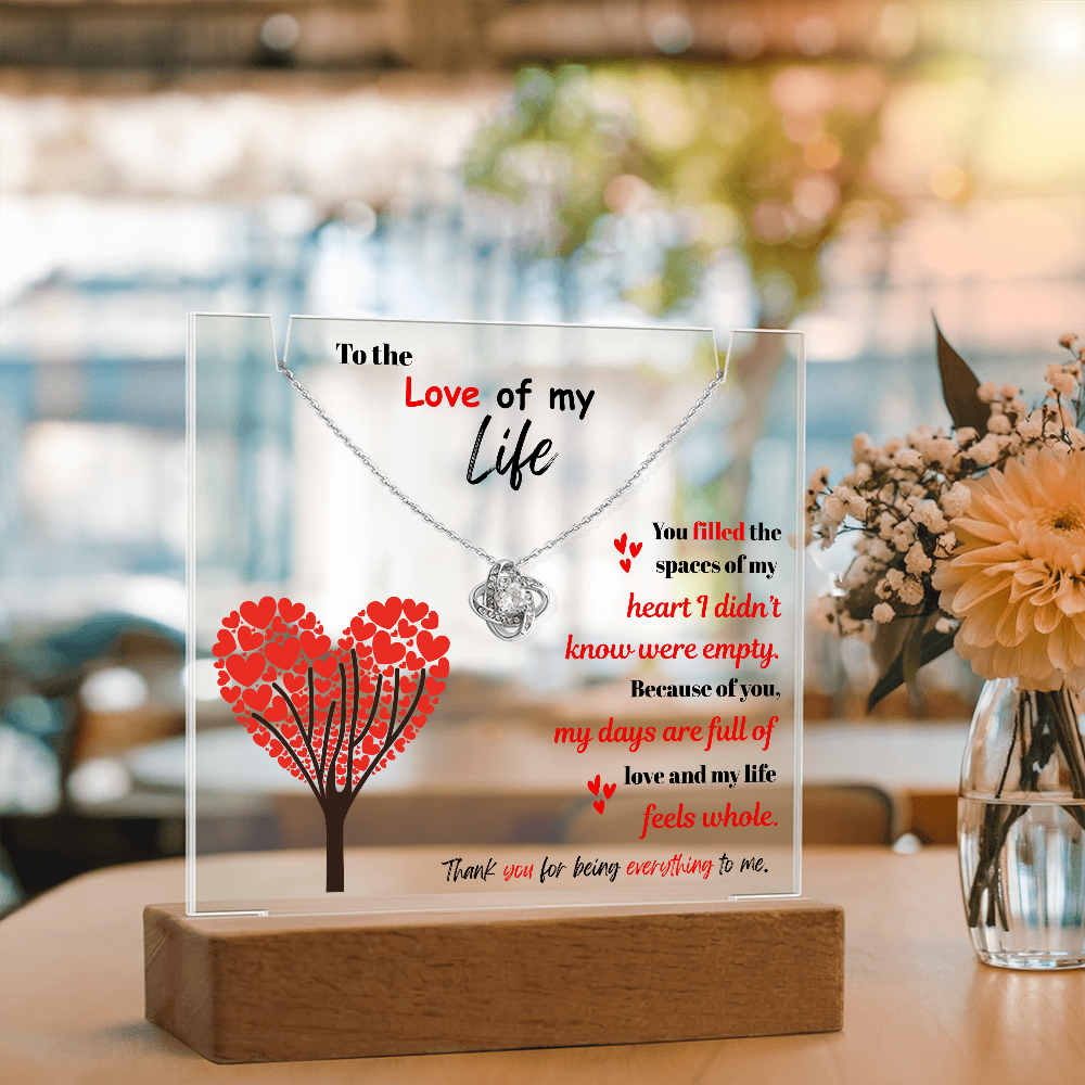 To the Love of my Life - Love Knot Necklace Acrylic combo