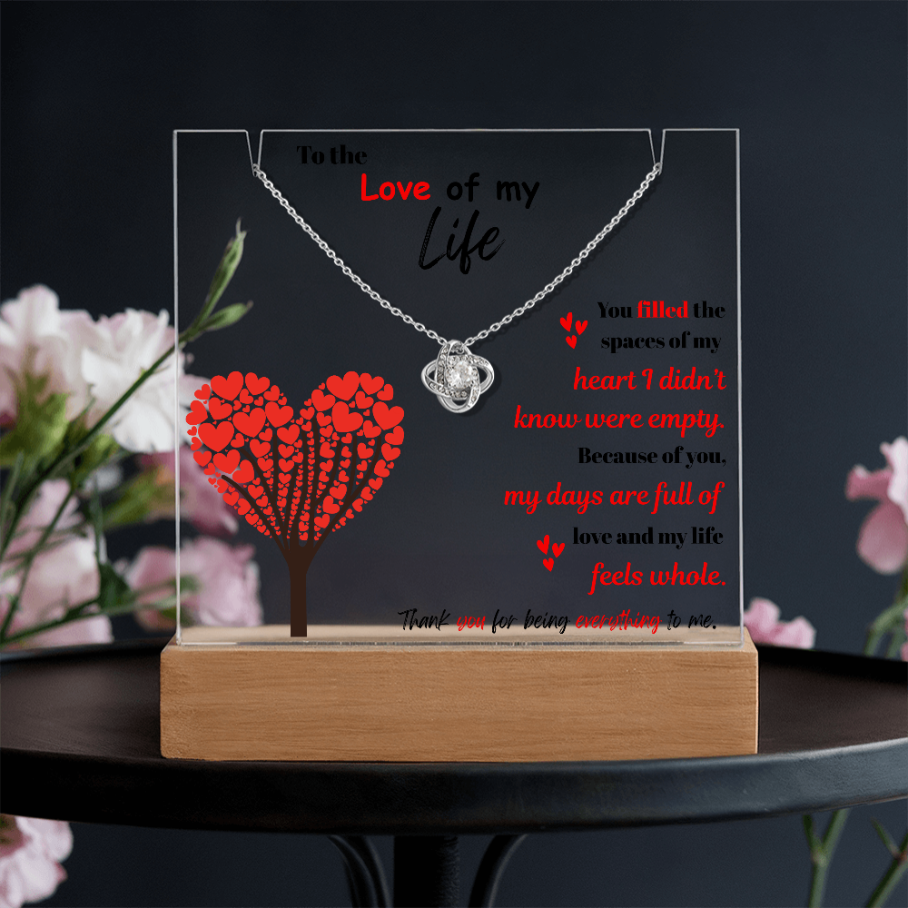 To the Love of my Life - Love Knot Necklace Acrylic combo