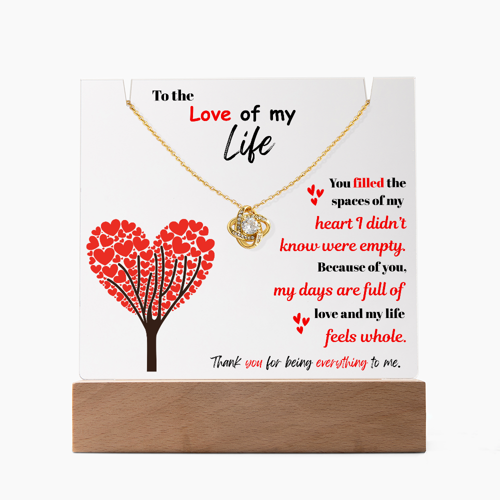 To the Love of my Life - Love Knot Necklace Acrylic combo