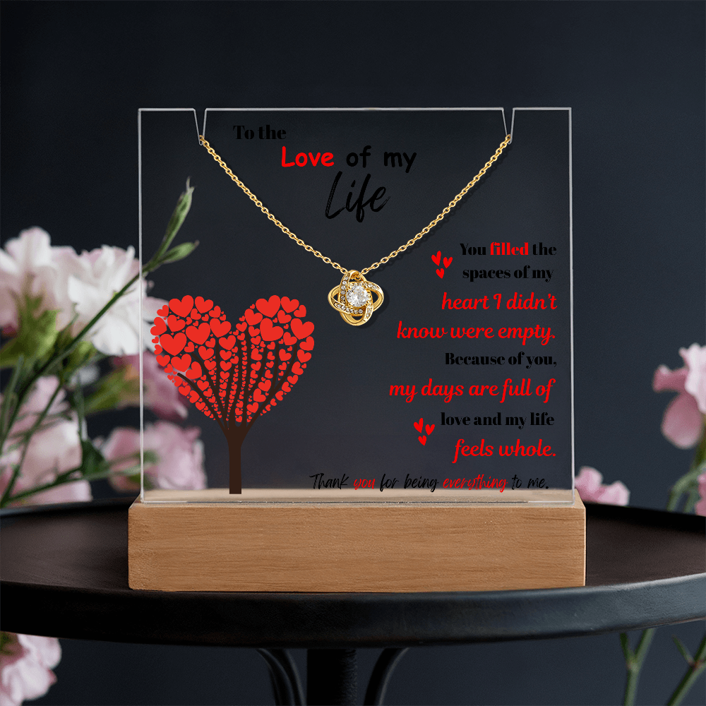 To the Love of my Life - Love Knot Necklace Acrylic combo