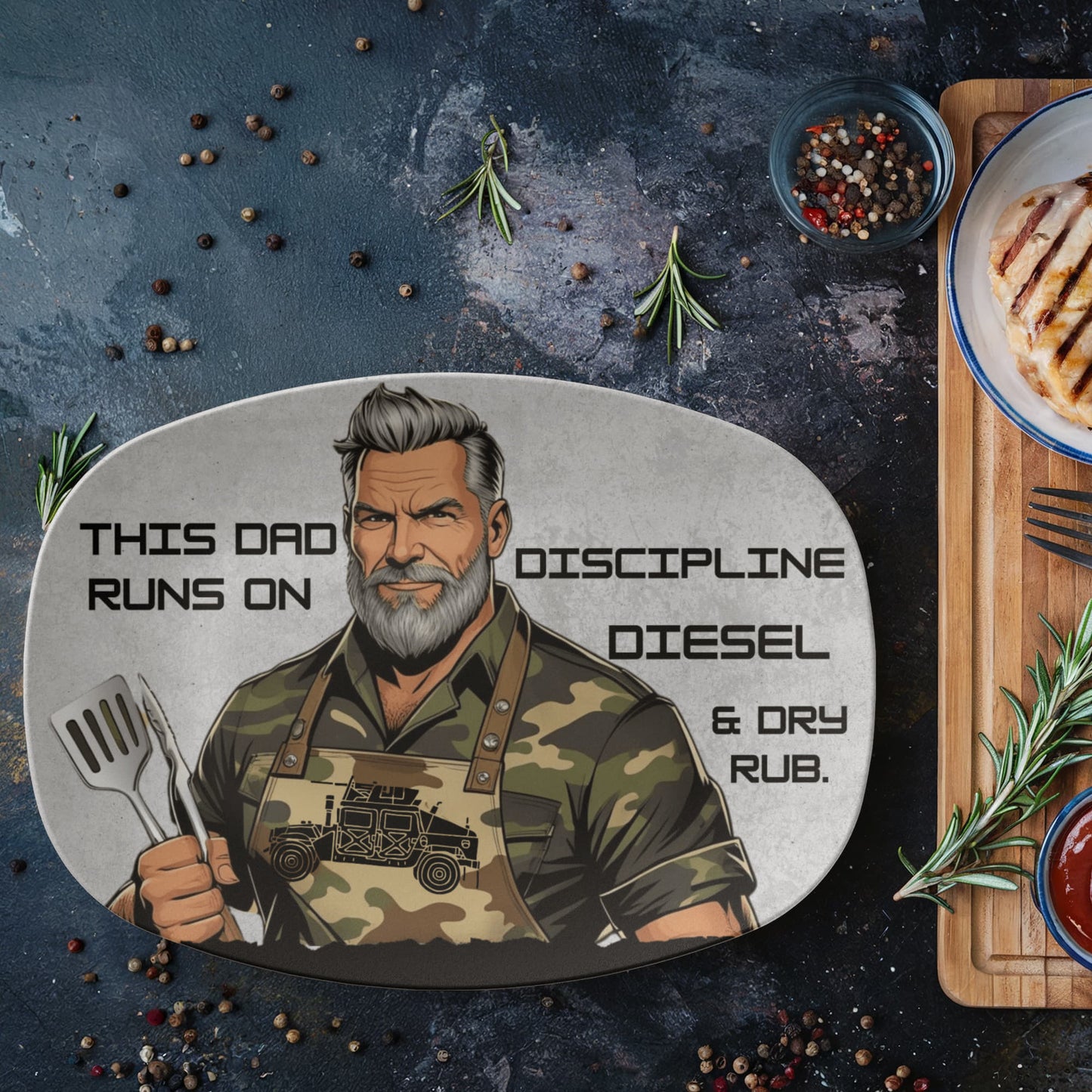 To My Dad - Military Dad Grilling Platter