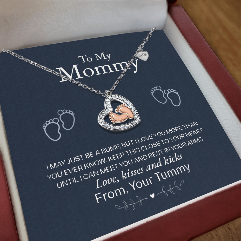 Baby Feet Heart Necklace