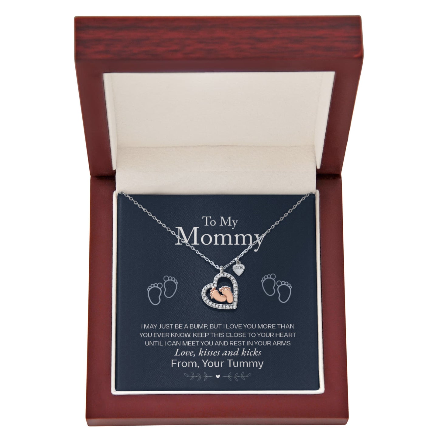 Baby Feet Heart Necklace